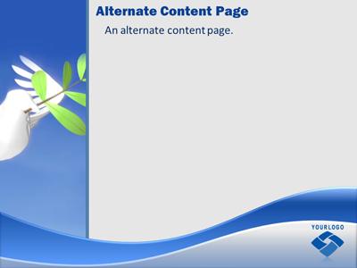 A standard definition presentation slide from Dove of Peace preview four.