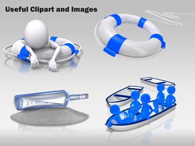 A standard definition presentation slide from Stick Figure Stranded on Island preview four.