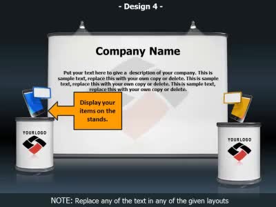 A standard definition presentation slide from Advertising Booth Display preview four.