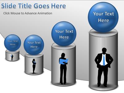 A standard definition presentation slide from Shiny Ball And Business Silhouettes preview four.