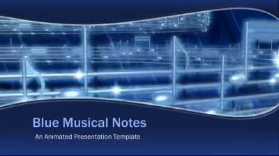 Blue Musical Notes | A PowerPoint Template from 