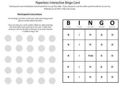 A standard definition presentation slide from Bingo Interactive preview four.