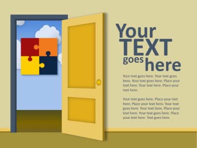 A standard definition presentation slide from Open & Closed Doors preview four.