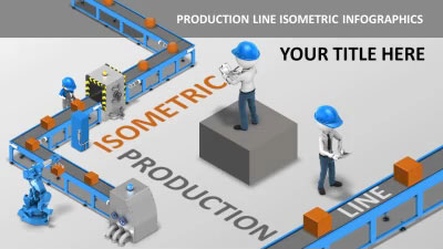 A widescreen presentation slide from production-line-isometrics-pid-17503 preview one.