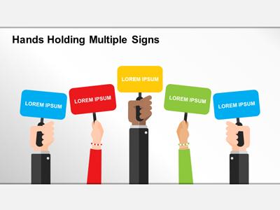 A standard definition presentation slide from Hands Holding Letters And Signs preview four.