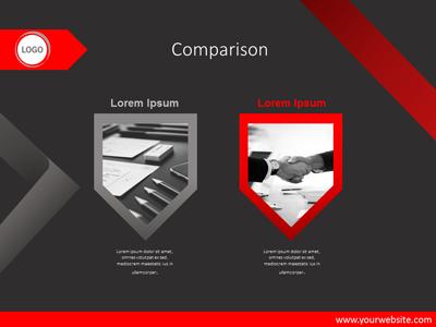 A standard definition presentation slide from Red Grey Ribbon preview four.