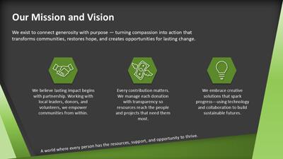 A widescreen presentation slide from Fundraising Impact PowerPoint Template – Editable Slides for Nonprofits and Beyond preview two.