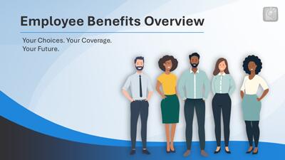 A widescreen presentation slide from employee-benefits-pid-34978 preview one.