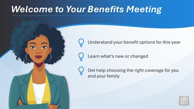 A widescreen presentation slide from Employee Benefits PowerPoint Template preview two.