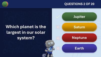 A widescreen presentation slide from 20 Questions PowerPoint Template preview three.