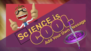 A slideclip video project featuring 3D character Data proclaiming science is cool.