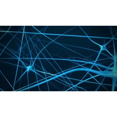 The video shows a fly though of brain neurons with energy flowing though them.