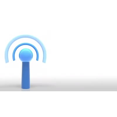 A wireless internet signal expanding and contracting to show signal strength.