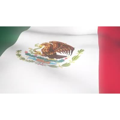 A Mexico flag waves in the wind.