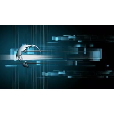 A stylized earth rotates over a techy abstract background.