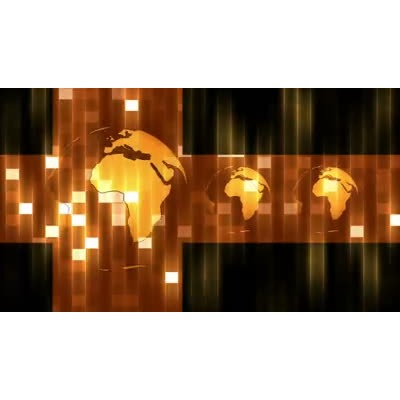 A stylized animated video background of the earth in a techy digital abstract background.