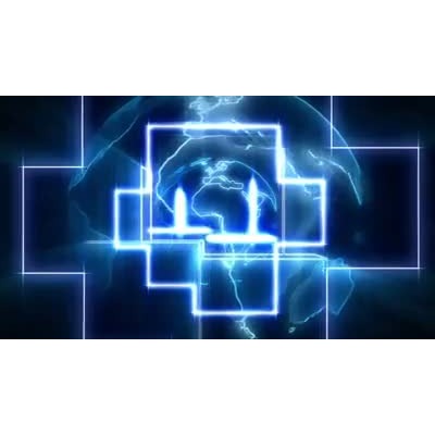 An abstract global themed video background with stylized digital cubes.