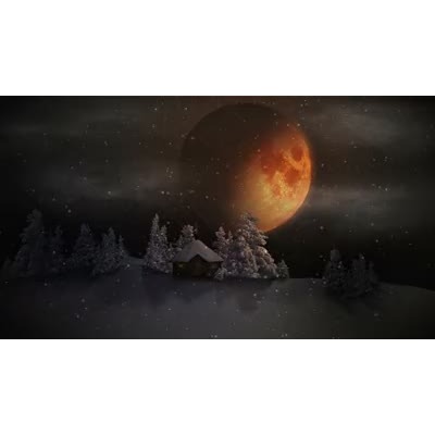 This video shows a mystic snowy winter landscape.