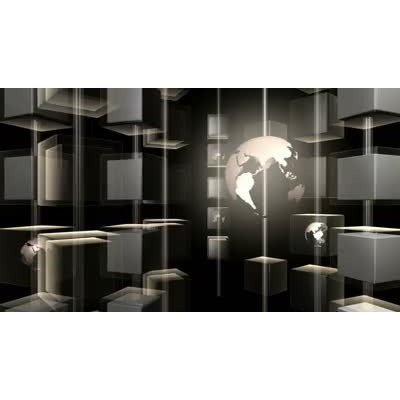 rotating world with cubes rotating around