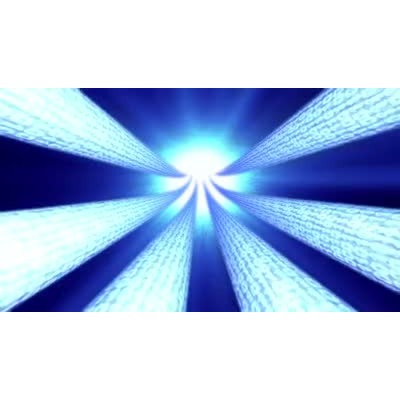 This video shows six data pipelines with animated data flowing thorough them in a distant light.