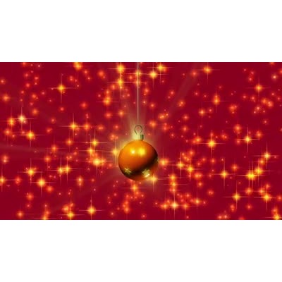 a red ornament rotates around with a glimmer backfround