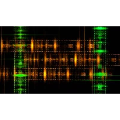 Digital numbers constantly changing and turning different colors