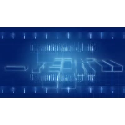 A rotating futuristic grid 