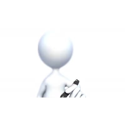 This video background shows a stick figure simulating writing something on the screen.