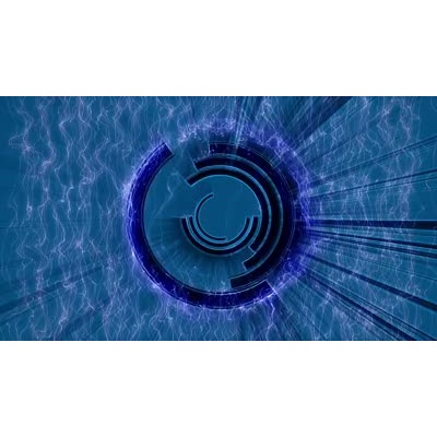 An abstract video with a rotating blue glowing circle