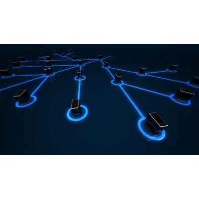 A computer network grows into a much larger hierarchy. This video can represent a scalable infrastructure.