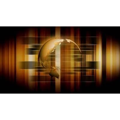 A glowing Earth rotates around a moving background