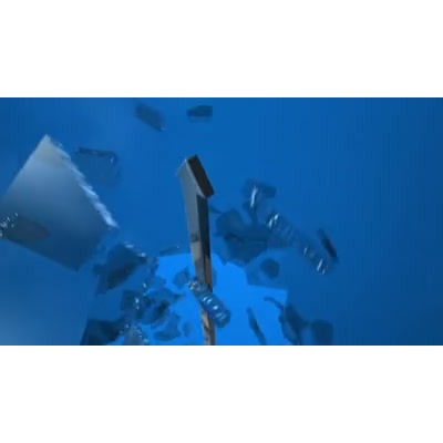 An arrow shatters a glass ceiling, sending broken pieces scattering.