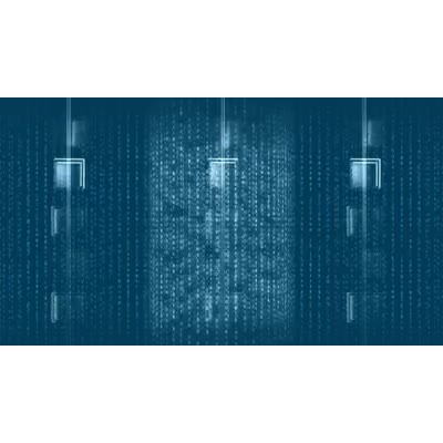 Blue binary in shown rotating around in the shape of columns