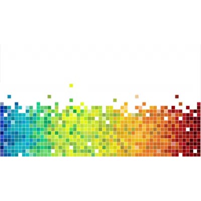 A video of a group of colored pixels fading and appearing. 