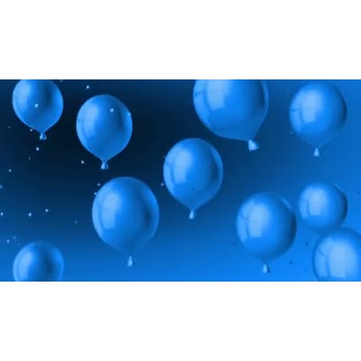 Balloons rise as confetti falls in this celebration video.