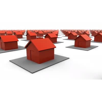 A large demolition ball with the word debt on the side falls and destroys a house. This video can represent problems in the housing market.