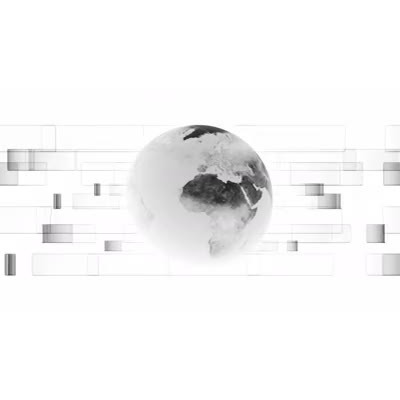 An abstract video with a black and white earth