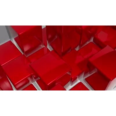 Red blocks are shown moving up and down in this abstract video background