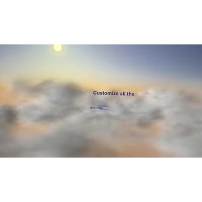 A view of the sky as we soar through the clouds with text rolling over the clouds