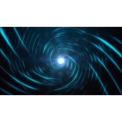 A abstract video background with a bright blue light surrounded buy slow moving abstract beams.  A high-tech looking background.