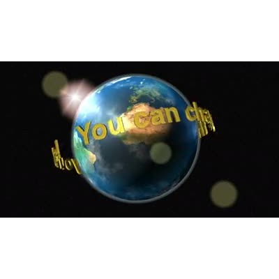 Custom text orbits around the earth in this video background.  Any phrase you want can be animated orbiting the earth using our customizer.  Phrases over 40 characters may not render properly.