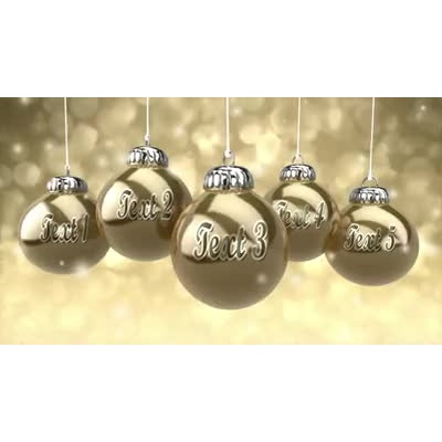 Add your own words to the Christmas ornaments in this customizable video background.  Leave the text field blank if you do not want a word to appear on an ornament.