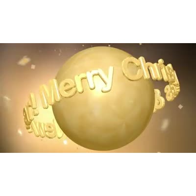 Text revolves around a golden ball with sparkling party confetti falling.  You can change the text in this custom video using our custom video tools. 