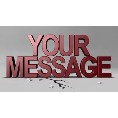 Two words crash hard to the floor making a large crack in the floor.  You can change the text in this customizable video.  CAPITAL letters work best. 