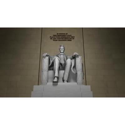 Put your own custom text in the Lincoln Memorial in remembrance of President&#039;s Day.