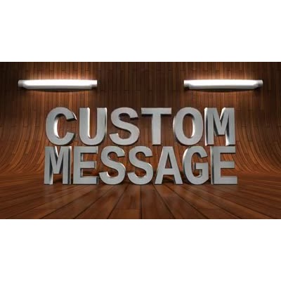 Your custom message lowers down onto this contemporary wooden set.