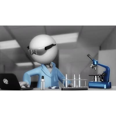 This video shows a scientist figure working in a laboratory.