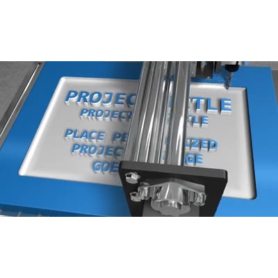 A CNC machine carves out your custom text.