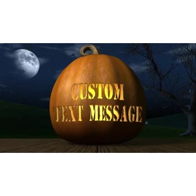 A pumpkin carved-out with your custom text sits out on a porch on a windy moonlit night. &lt;p&gt;&lt;b&gt;NOTE:&lt;/b&gt; Please use only &lt;b&gt;CAPITAL LETTERS&lt;/b&gt; in this custom video.  Small case letters do not work. 