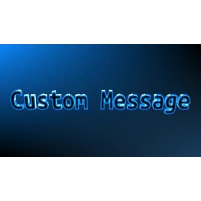 Shiny black text flies in and settles into place as it begins to glow blue.